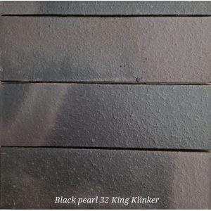Клинкерная плитка 32 Black pearl, черная 240х71х10, King Klinker
