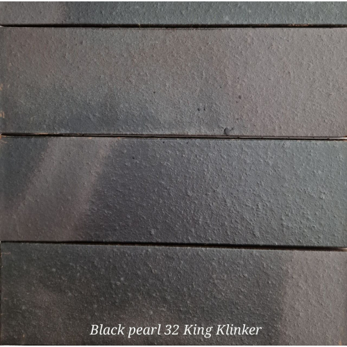 Клинкерная плитка 32 Black pearl, черная 240х71х10, King Klinker