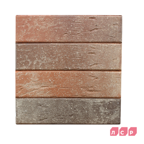 Кирпич облицовочный пустотелый красный флэш с пепельной посыпкой, поверхность рустик
