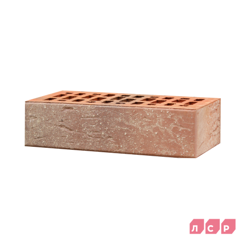 Кирпич облицовочный пустотелый красный флэш с пепельной посыпкой, поверхность рустик Гомель