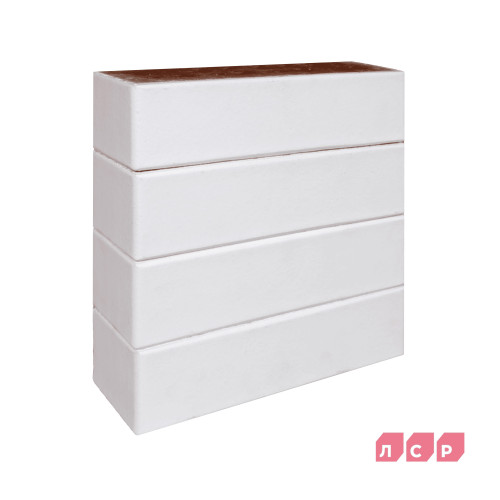 Клинкерный кирпич белый 250x85x65 Вернамо, гладкий, серия Обсидиан,  ЛСР