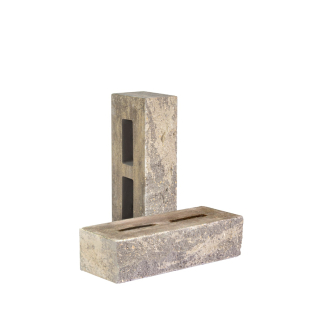 Кирпич облицовочный гиперпрессованный пустотелый фактурный «Дикий камень» серо-графитовый КСПA16