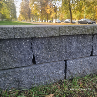 Камень для столба забора 4х секционный, графит, 400х200х180, Semmelrock
