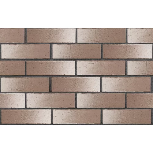 Клинкерный кирпич коричнево-белый 250x85x65 Нарвик, винтаж, серия Обсидиан,  ЛСР