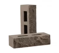 Кирпич облицовочный гиперпрессованный пустотелый фактурный "Дикий камень" ГРАФИТ КСПА6.