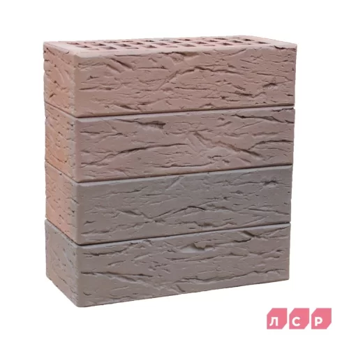 Кирпич керамический светло-коричневый флэш, поверхность рустик, ЛСР Брест