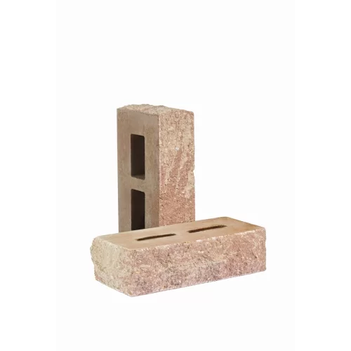 Купить Кирпич облицовочный гиперпрессованный пустотелый «Дикий камень» тычковый серо-коричневый КСПБ15