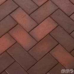 ГЛАЗГО темно-красный флэш, 200х100х50, клинкер тротуарный, ЛСР