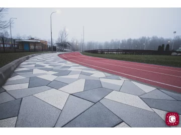 Тротуарная плитка Полигональ. Серия GRANITE. Цвета: Покостовский + Цветок Урала. Фото 2