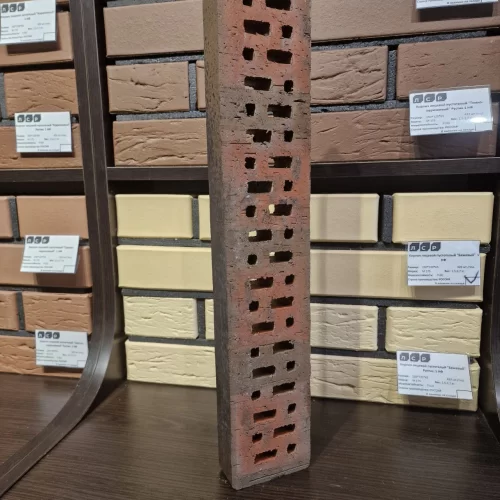 Ригельный клинкерный кирпич Керамейя, Сапфир LF1, кофейный Минск