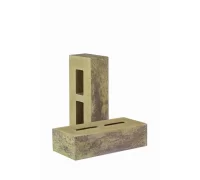 Кирпич облицовочный гиперпрессованный пустотелый гладкий графитово-зеленый  КСПГ67