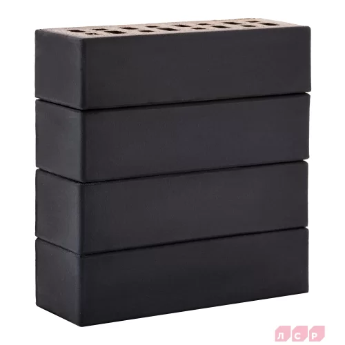 Клинкерный кирпич Рейкьявик черный матовый 250x85x65, серия Обсидиан,  ЛСР фото