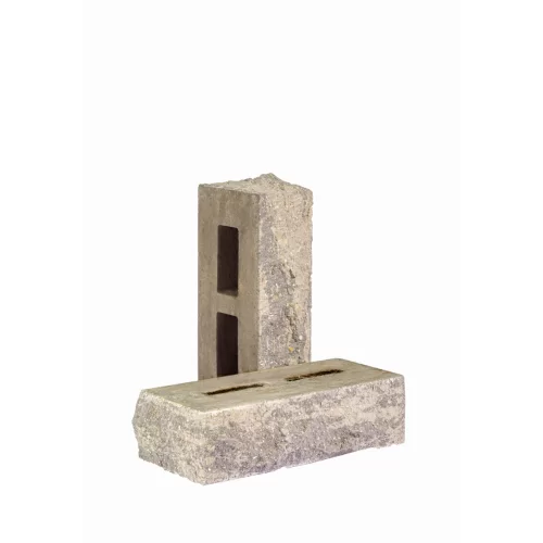 Купить Кирпич облицовочный гиперпрессованный пустотелый «Дикий камень» тычковый серо-графитовый КСПБ16