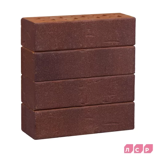 Облицовочный клинкерный кирпич Порту темно-красный, винтаж, серия Возрождение, ЛСР Брест