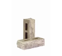 Кирпич облицовочный гиперпрессованный пустотелый «Дикий камень» тычковый серо-графитовый КСПБ16